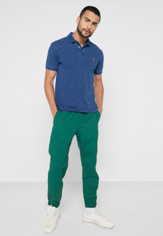 Zielone męskie spodnie dresowe Ralph Lauren Essential